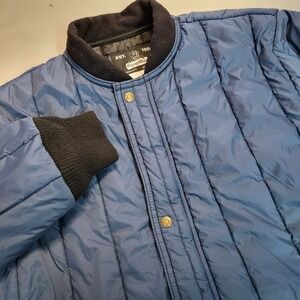 RefrigiWear Quilted Insulated Bomber Jacket Blue Workwear Est 1954‎ Size M